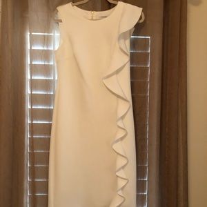 Calvin Klein Sheath Dress w/Ruffle Detail